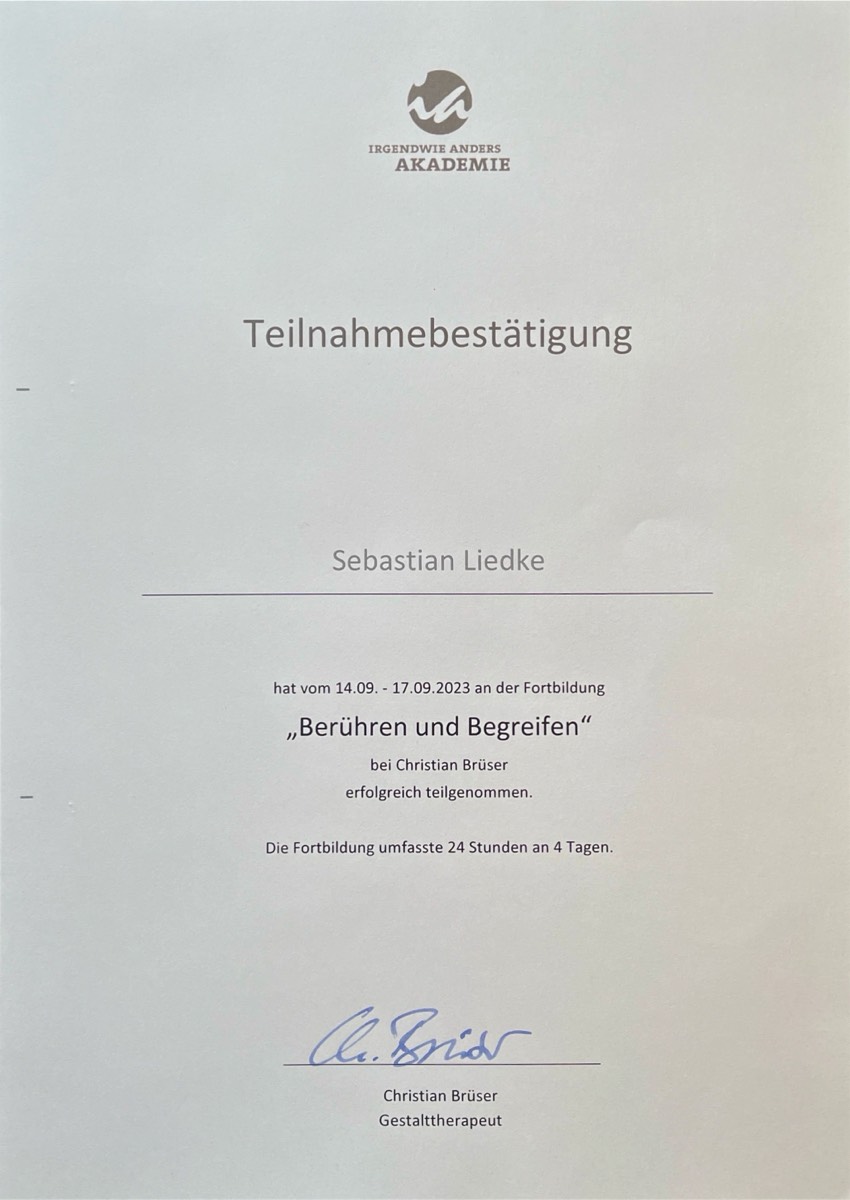 Fortbildung Berühren&Begreifen (24 Stunden)
